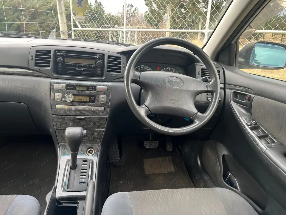 Driver's dashboard with steering wheel, stereo and automatic gear selector