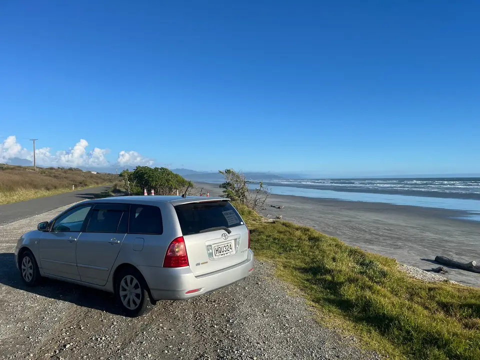 Parked at a coastal lookout