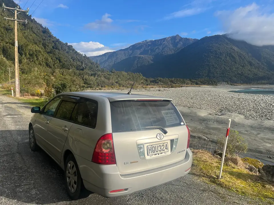 Parked on river flats below the ranges