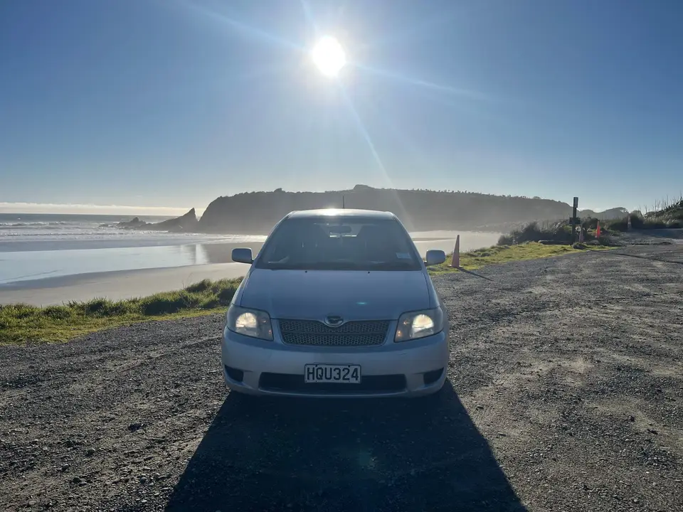 Parked above an estuary with the sun low